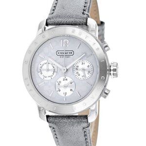 Coach Legacy Sport Shine Silver Leather Strap